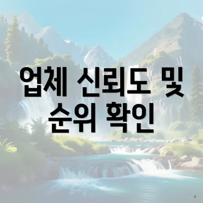 업체 신뢰도 및 순위 확인