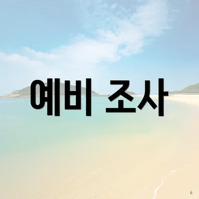 예비 조사