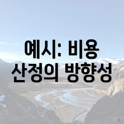 예시: 비용 산정의 방향성