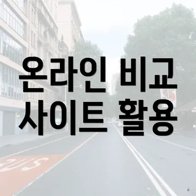 온라인 비교 사이트 활용