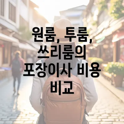 원룸, 투룸, 쓰리룸의 포장이사 비용 비교