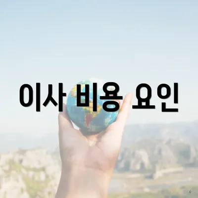 이사 비용 요인