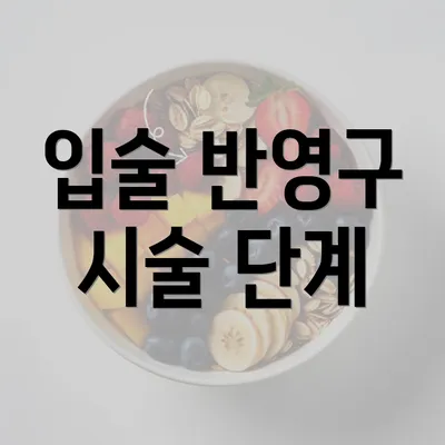 입술 반영구 시술 단계