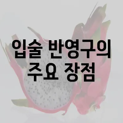 입술 반영구의 주요 장점