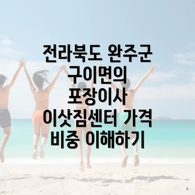 전라북도 완주군 구이면의 포장이사 이삿짐센터 가격 비중 이해하기