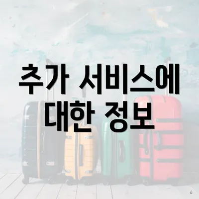 추가 서비스에 대한 정보