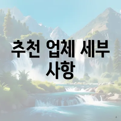 추천 업체 세부 사항