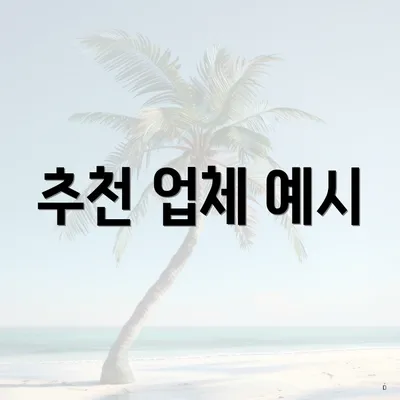 추천 업체 예시