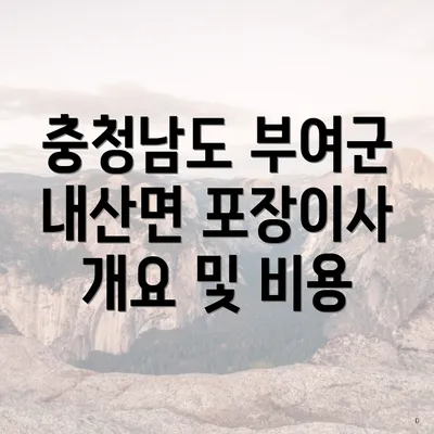 충청남도 부여군 내산면 포장이사 개요 및 비용