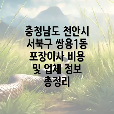 충청남도 천안시 서북구 쌍용1동 포장이사 비용 및 업체 정보 총정리