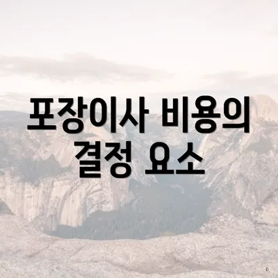 포장이사 비용의 결정 요소