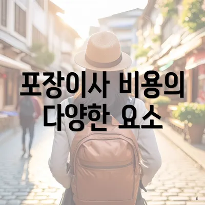 포장이사 비용의 다양한 요소