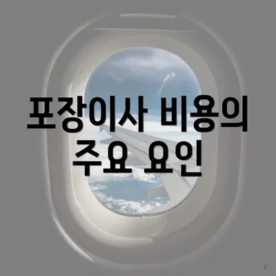 포장이사 비용의 주요 요인