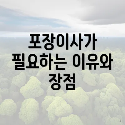 포장이사가 필요하는 이유와 장점