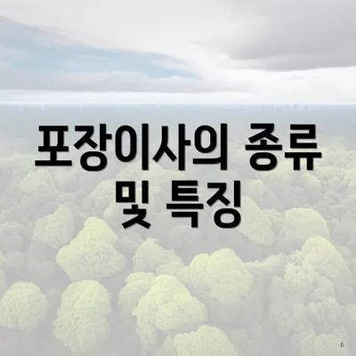 포장이사의 종류 및 특징