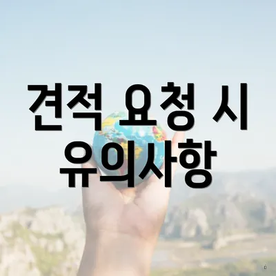 견적 요청 시 유의사항