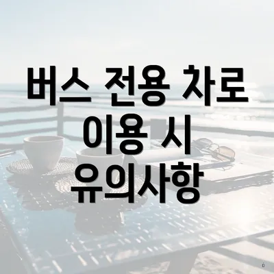 버스 전용 차로 이용 시 유의사항