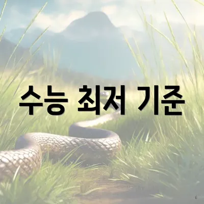 수능 최저 기준