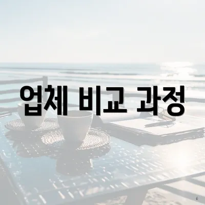 업체 비교 과정