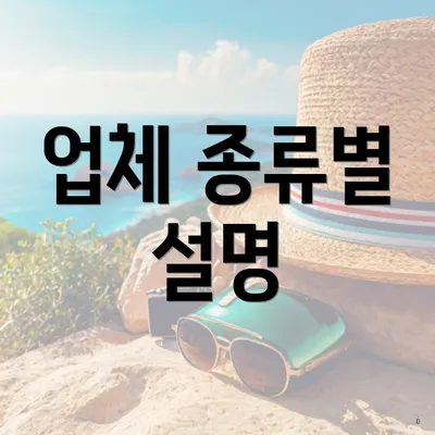 업체 종류별 설명