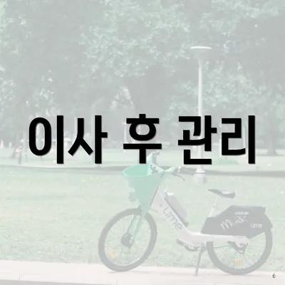 이사 후 관리