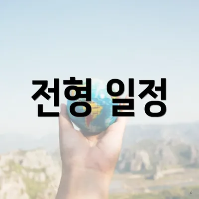 전형 일정
