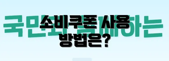 소비쿠폰 사용 방법은?