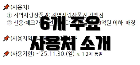 6개 주요 사용처 소개