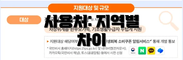 사용처: 지역별 차이
