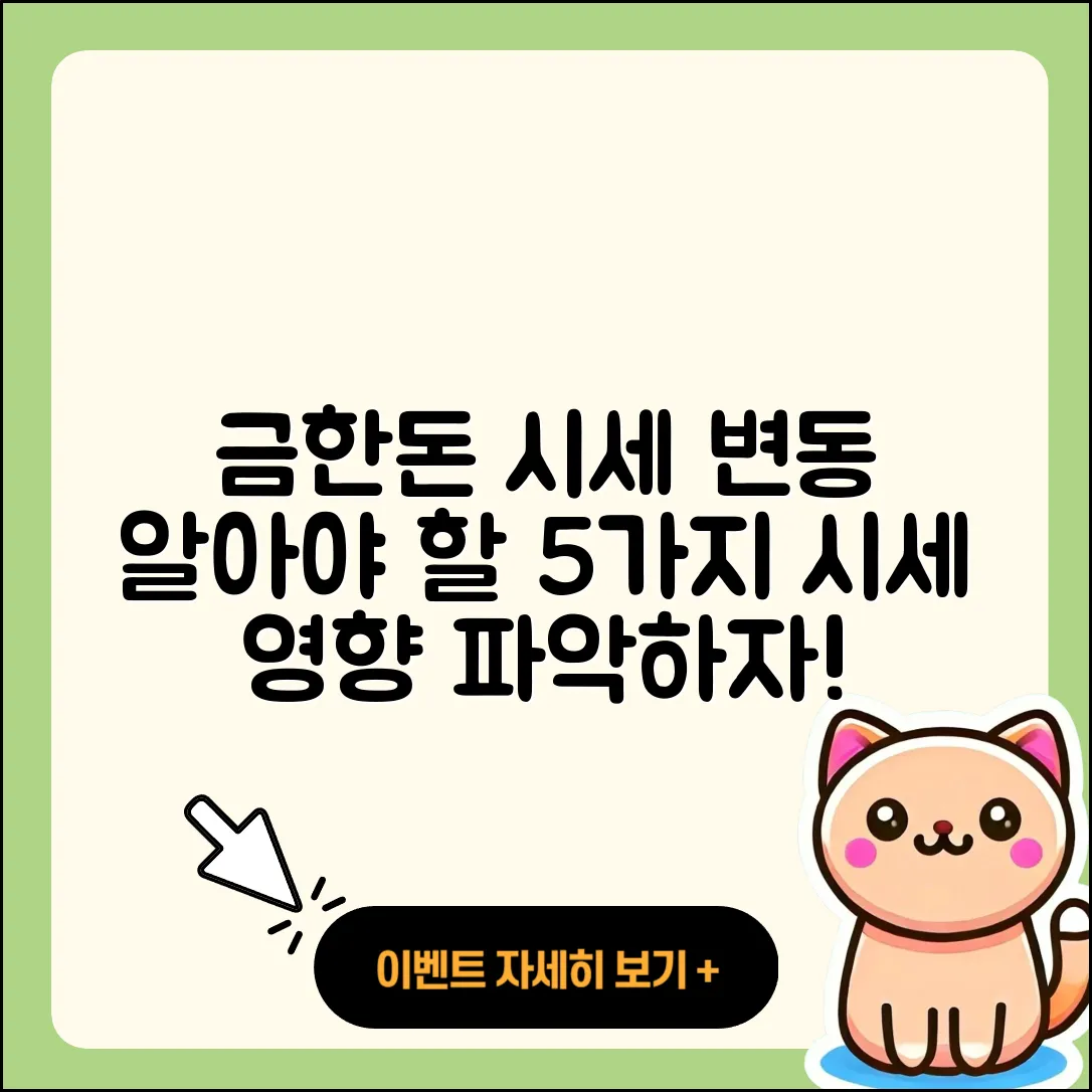 금한돈 시세 변동, 알아야 할 5가지