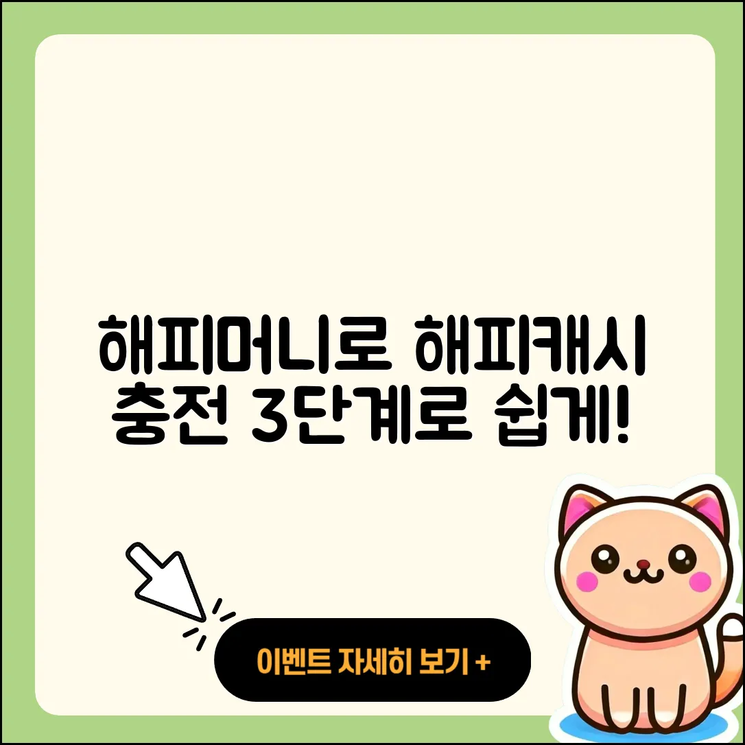 해피머니 문화상품권으로 해피캐시 충전하는 3단계