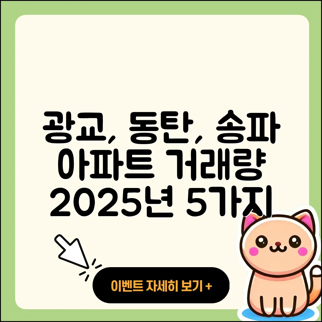 광교, 동탄, 송파 아파트 거래량 2025 분석 5가지 포인트