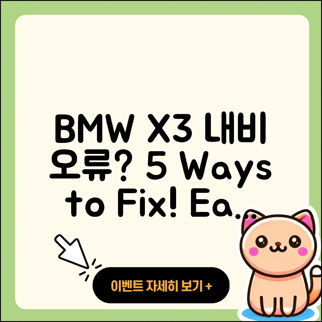 BMW X3 내비게이션 오류 해결법 5가지
