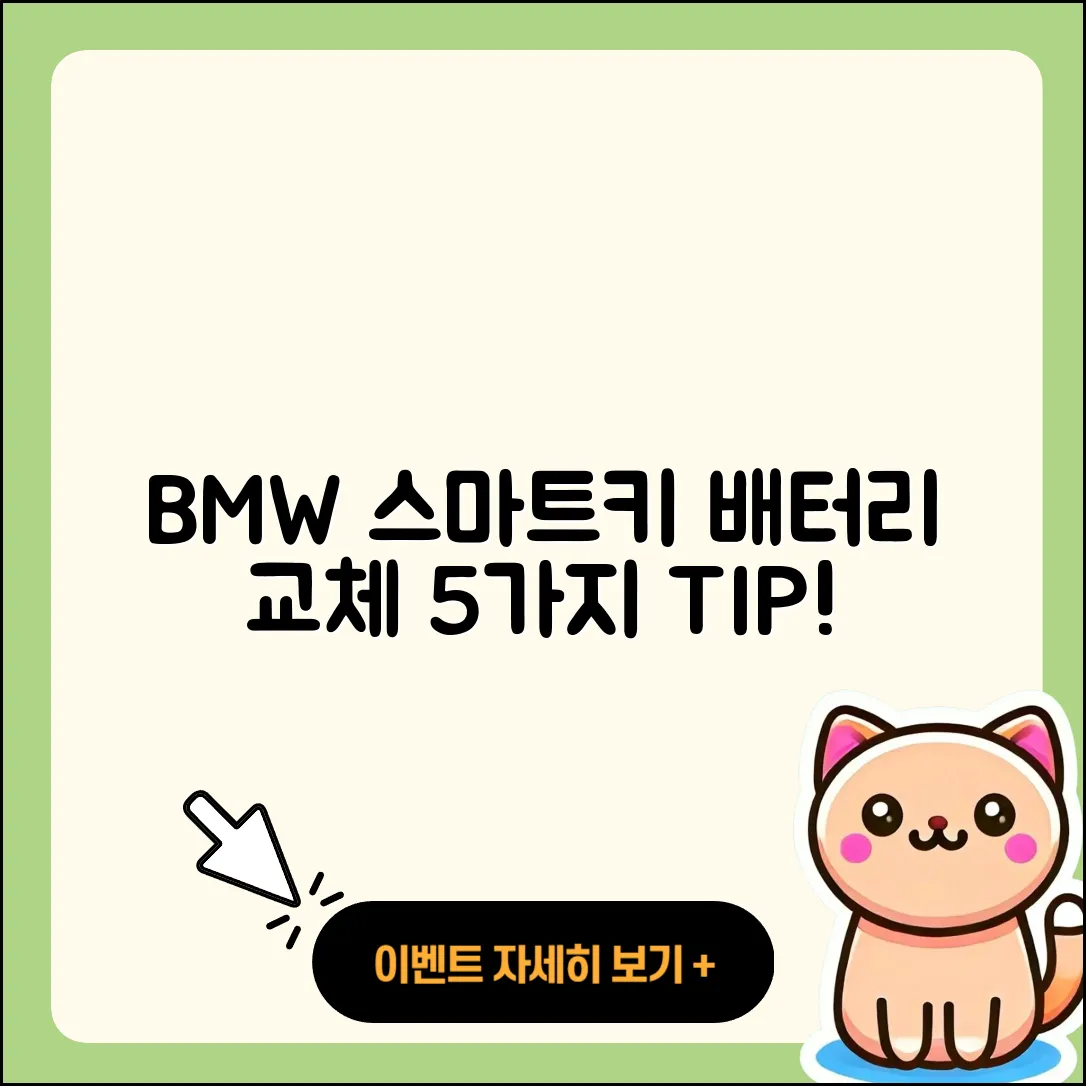 BMW 스마트키 배터리 교체 5가지 팁