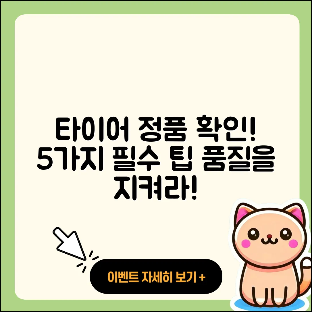 타이어 정품 확인하는 5가지 필수 방법