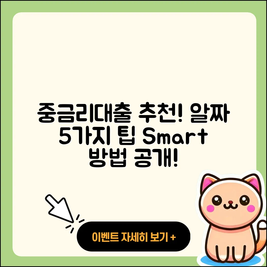 중금리대출 추천, 알짜 5가지 방법!