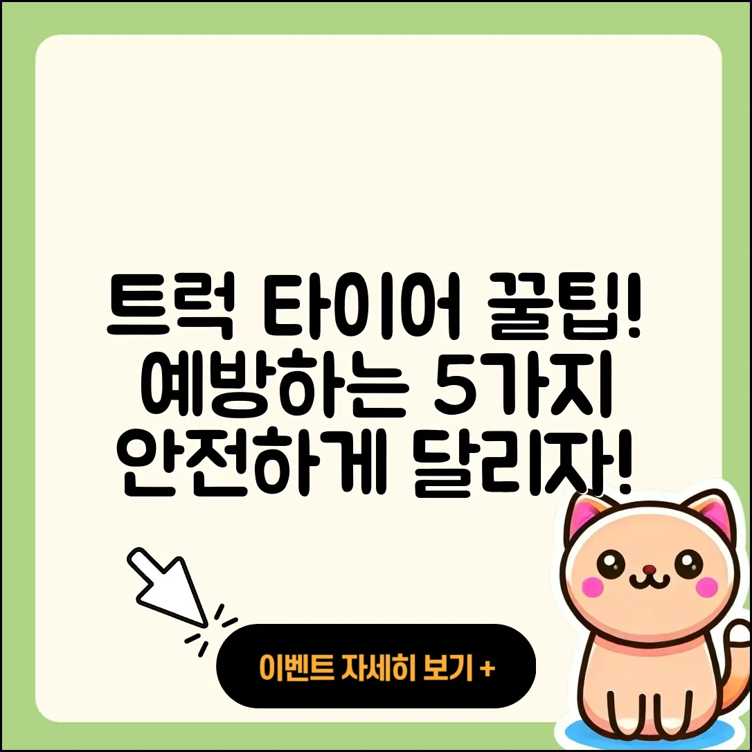 트럭 타이어 예방을 위한 5가지 꿀팁